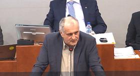 Josef Pavlík při svém projevu na krajském zástupitelstvu. 