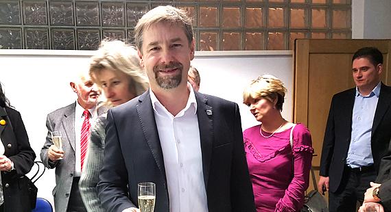 Poslanec Radek Koten při slavnostním otevření jejich kanceláře v Jihlavě. Foto: Petr Klukan