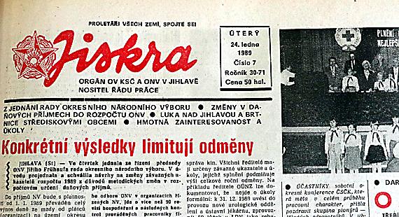 V Jiskře z 24. ledna 1989 jsou odsuzující ohlasy na Palachův týden v Praze. 