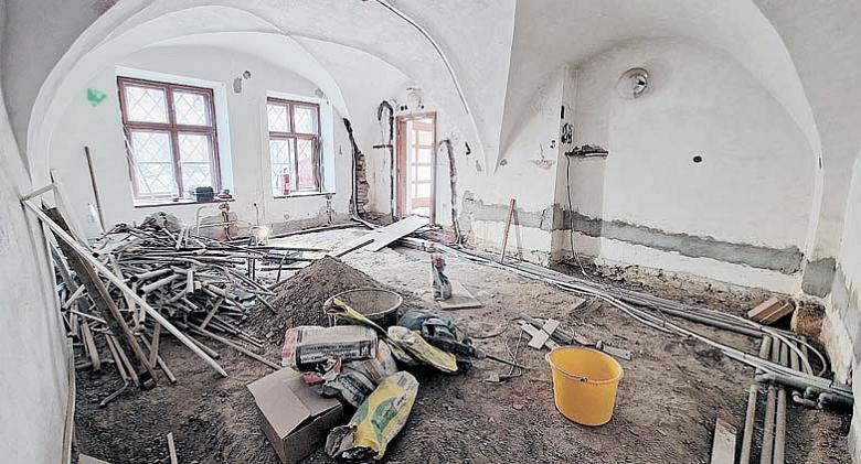 EDUKAČNÍ místnost v domě Komenského 10 uprostřed rekonstrukčních prací. Foto na stránce: Oblastní galerie Vysočiny Jihlava