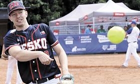 NADHAZOVAČ Jonáš Hajný rozdal ve finále dánským pálkařům 10 strikeoutů. Foto: Michal Boček