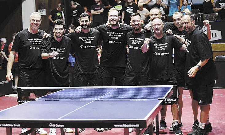 VÍTĚZOVÉ Evropského poháru ve stolním tenise pro sezonu 2024/25 jsou z Kraje Vysočina. Foto: Facebook HB Ostrov Havlíčkův Brod